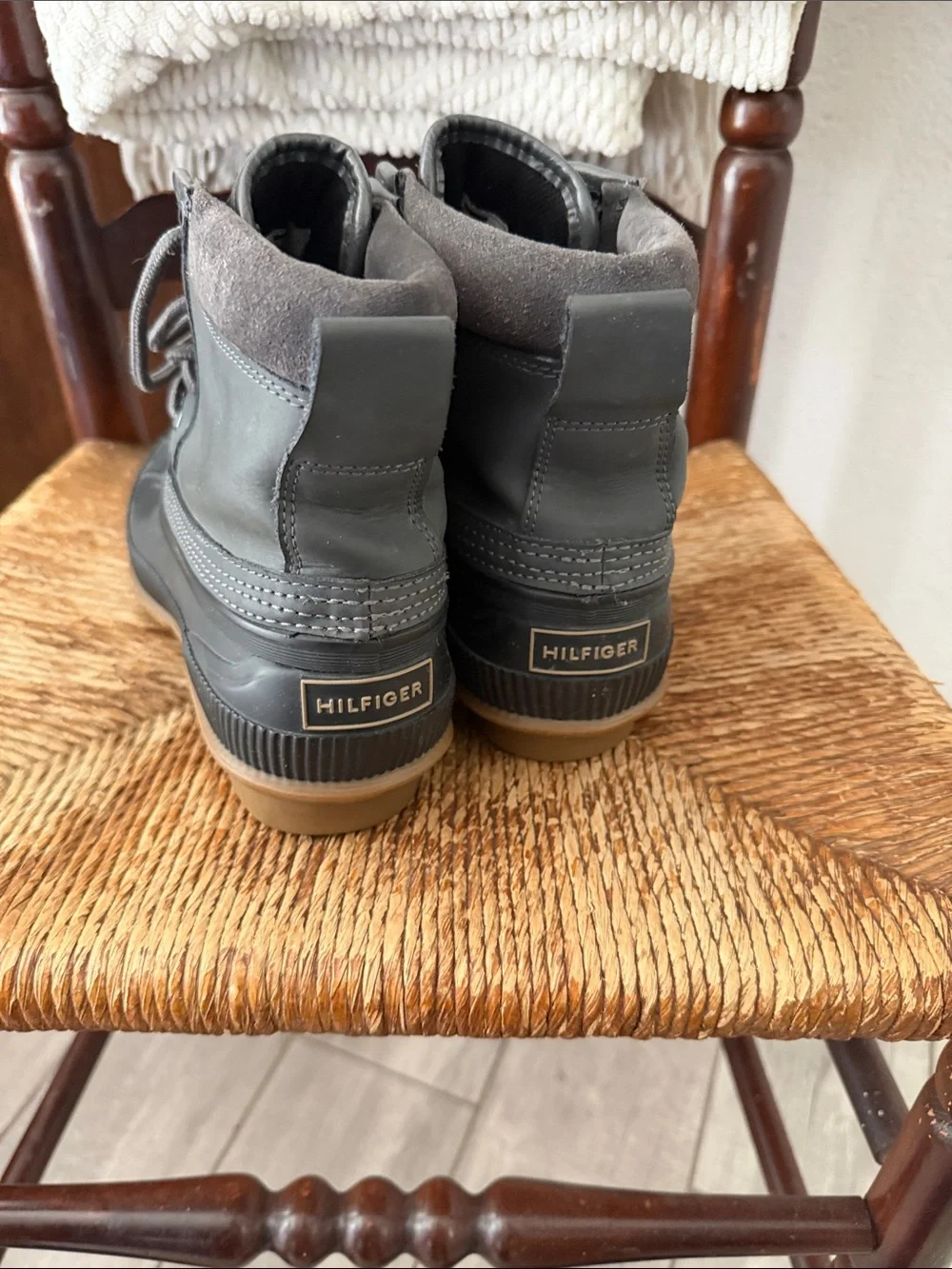 Tommy Hilfiger Charcoal Gray Waterproof Duck Boots